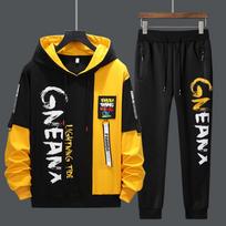 Madingi Streetwear sportiniai drabužių komplektai vyrams Treningo kostiumai Vyriški mozaikiniai 2 dalių gobtuvas+kelnės Rinkinys Hip Hop sportinės kelnės XXXL balta