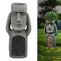Polirezininė Velykų salos statulėlės dekoracija, Juokingas Ahu Moai, Iš Monolito skulptūros, 25 cm