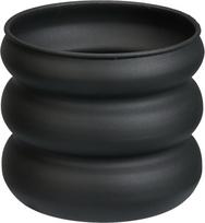 Lauko vazonas, metalinis, banguotas, juodos sp., 20 x 20 x 17,8 cm.