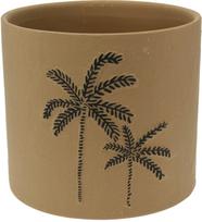 Kambarinis keraminis vazonas Palmės, rudos sp., 16,5 x 16,5 x 15 cm.