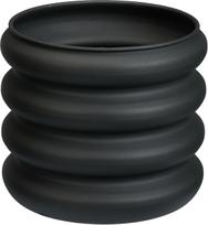 Lauko vazonas, metalinis, banguotas, juodos sp., 25 x 25 x 22,5 cm.