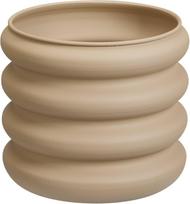 Lauko vazonas, metalinis, banguotas, smėlio sp., 25 x 25 x 22,5 cm.
