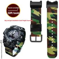 Vyriškas nailono drobės sportinis lauko laikrodžio dirželis, skirtas Casio G-SHOCK Big Mud King 5463 kartos GWG-1000GB GWG-1000GB