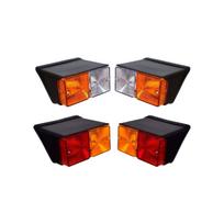 APSMOTIV 12v Priekinis šoninis posūkių rodiklis ir galinis žibintas Posūkių rodiklio lempos mirksėjimo komplektas Case IH, Fiat, Ford New Holland traktoriams D3NN13405B D3NN13N32 gintaras/raudona