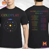 New Coldplay Music Of The Spheres World Tour 2025 Concert T-Shirt Size S-4XL Unisex T-Shirt XL