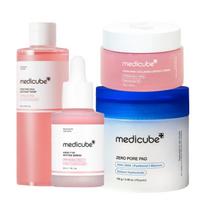 Medicube PDRN 4 žingsnių rinkinys (Zero Pore Pad 2.0 70 lapelių + Cica raminamasis tonikas 250 ml + Rožinis serumas 30 ml + Kolageno kapsulių kremas 55 g)