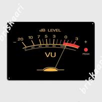 Volume Vu Meter Vintage Audio Engineer Recording Studio Gear Head Musician Guitar Metal Sign Cave Pub Tin Sign Posters 20x30cm