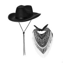 Cowboy Hat ir Bandana Cowgirl galvos apdangalai Džiazo kostiumų priedai karnavalo gimtadienio vakarėliui rožinė