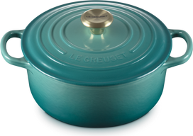 Le Creuset Kepsninė Signature 22 cm, Riviera mėlyna