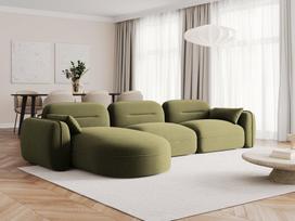 Minkštas kampas Cosmopolitan Design Sydney 4, žalias, kairinis