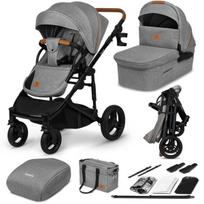 2-in-1 vežimėlis su lopšiu ir sportine dalimi visiems sezonams, visureigio ratai 27 cm – Lionelo Mari Tour Grey Stone