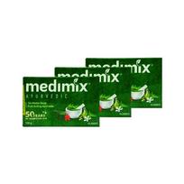 Medimix Ajurvedinis Klasikinis 18 Žolelių Rankų Darbo Muilas Maudynėms 125g Be Parabenų Be Sulfatų žalia