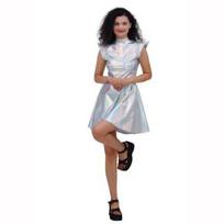 Moteriška blizgi suknelė Metalinis kostiumas Be rankovių Futuristinis Be rankovių Kosminis čiuožėjas Disco Holografinė vakarėlio suknelė S