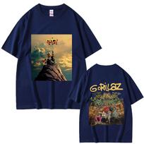 Roko grupė Gorillaz The Mountain Tour 2026 Marškinėliai Vyriški Vintažiniai Švelnios Medvilnės Marškinėliai Vyriški Laisvalaikio Per dydį Apvalia Kaklo Iškirpte Marškinėliai 3XL