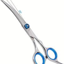 Šunų profesionalus kirpimo žirklių rinkinys Naminių gyvūnėlių priežiūros nerūdijančio plieno tiesios ir lenktos žirklių rinkinys straight scissors sidabras