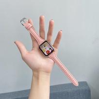 Plonas odinis dirželis Apple Watch 9 apyrankei 38mm 40mm 41mm skirtas IWatch 8 7 6 5 4 3 SE, pakeičiamas riešo dirželis 42mm 44mm 45m Ultra 49mm 38mm 40mm 41mm juoda