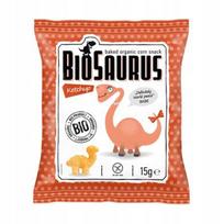 Dinozaurai kukurūzų traškučiai su kečupo skoniu, be glitimo, ekologiški, 15 g