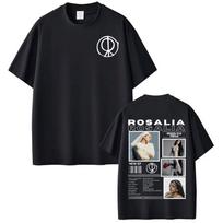 Dainininkės Rosalía LUX Albumo Turo 2025 M. Spausdinti Marškinėliai Vyrams Moterims Madingi Medvilniniai Marškinėliai Oversized Hiphop Atsipalaidavę Komfortiški Marškinėliai Viršus S