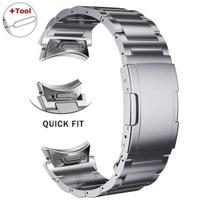 Vyriškas titano dirželis Samsung Galaxy Watch 8 7 6 5 4 FE 40mm44mm 8 Classic 46mm Juosta Galaxy Watch Ultra 4/6 Classic 5 Pro Galaxy 4 44mm 40mm sidabras