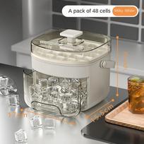 Square Ice Cube Machine Easy-press Lid Ice Cube Tray DIY Ice Cube Mold  Coffee raudona