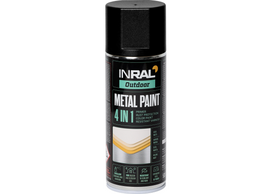 Dažai antikoroziniai metalui, 4in1 Tegra INRAL METAL, juoda, matinė, 400ml.