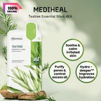 Mediheal Essential kaukės pakuotė 10 lapelių/4 lapeliai (1 DĖŽĖ) 4Tipai Vita Essential Mask 4EA