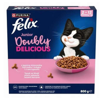 Felix „Dvigubai skanus“ maistas jaunikliams su vištiena, kalakutiena ir daržovėmis, 2–12 mėnesių, 800 g