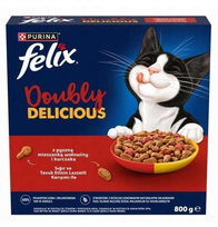 Felix „Doubly Delicious“ kačių maistas su skaniu jautienos ir vištienos mišiniu, 800 g