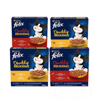 Felix Doubly Delicious kačių maistas, įvairių skonių, 4 x 800 g