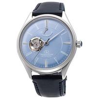 Orient Star Automatinis Classic Pagamintas su Atviru Šviesiai Mėlynu RK-AT0203L Vyriškas Laikrodis, Pusiau Skeletas, Mechaninis, Japonija, 2 Metų Gamintojo Garantija, mėlyna