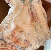 Girls' Summer Dress: French Floral Print Tank Top Princess Dress 80