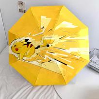 Pikachu Pokémon pattern, automatic folding umbrella, portable and foldable design, 8 ribs, a Christmas or birthday gift. įvairiaspalvis