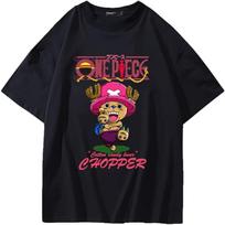 Ubeisy Unisex Viengubo audinio marškinėliai Tony Tony Chopper marškinėliai Lengvi Anime marškinėliai Marškinėliai suaugusiems S juoda