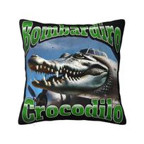 Bombardiro Crocodilo Lėktuvo Memas Kvadratinės Pagalvės Užvalkalai Italijos Smegenų Puvimo Pagalvei Užvalkalas Vintažinis Dekoratyvinis Pagalvei Užvalkalas Svetainei 30x30cm