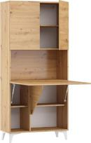 "BIM Furniture Megan" sulankstomas rašomasis stalas, 1 lentyna, buitinis biuras, sieninis stalas, kompiuterio stalas, nešiojamojo kompiuterio stalas, sulankstomas stalas (Artisan Oak)