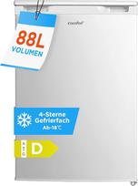 COMFEE RCU83WH3EU(E) 88L šaldikliai su inverteriniu kompresoriumi, D energinis efektyvumas, -18 °C, 4 žvaigždučių šaldymas, tylus 39 dB, mažo 55 cm pločio šaldiklis, 3 skyriai, skirti virtuvėms ir biurams, baltos spalvos