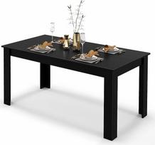 GIANTEX valgomojo stalas 6-8 asmenims, 160 x 80 x 77 cm, didelis medinis stalas, stačiakampis, virtuvės stalas iki 150 kg, nešiojamas modernus valgomojo stalas, stalas valgomajame, virtuvėje, biure