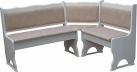k koma Minkštas kampinis suolas Pušies mediena Baltos spalvos su paminkštinimu Medžio masyvas - "Eco-Leather Beige" (120 x 180)