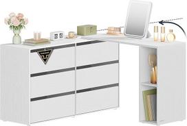 SONGMICS HOME Persirengimo stalas Super greitas surinkimas be įrankių Technologija be įrankių Komoda su lentyna Spinta Šalia arba L formos miegamojo studija LTS656W01