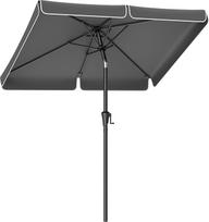 SONGMICS skėtis 200 x 150 cm, stačiakampis balkono skėtis, apsauga nuo saulės UPF 50+, 30° sulenkiamas iš abiejų pusių, skirtas sodui, terasai, be stovo, pilkas GPU048G01