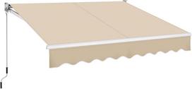 Yaheetech ištraukiama markizė, rankinė 250 x 200 cm markizė su rankiniu alkūniniu mechanizmu, rankinė šarnyrinė markizė, nepraleidžianti vandens, išilginis markizės kampo reguliavimas (5-35°), apsauga nuo saulės terasoje