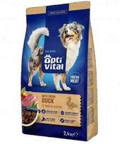 Šunų maistas - OptiVital su šviežia antis sauso maisto 2.4kg