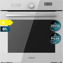 "Cecotec Bolero Hexa AF316000" daugiafunkcinė įmontuojama orkaitė 60 cm stiklo balta A 3400 W, 81 l talpa, 11 funkcijų su "Airfryer Master", "Pizza Master", "Steam Asisst", "Steam EasyClean", 3D kepimu