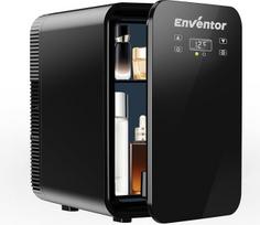 "Enventor" mini šaldytuvas 10 l, nedidelis kambario šaldytuvas, dviguba aušinimo sistema, 12 V/220 V lizdas, aušinimo ir šildymo funkcija, tylus kosmetinis šaldytuvas automobiliui, miegamajam, biurui (juodas)