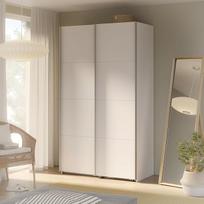 "Forte Sophistispace" spinta 120, moderni spinta su 2 stumdomomis durimis, medžio kompozito, balta, 120,1 cm pločio, 210,5 cm aukščio, 62,9 cm gylio