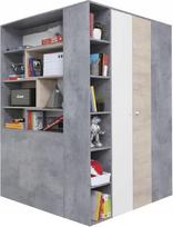 "Generisch SISI SI01 Walk-In Wardrobe" kampinė spinta paauglių kambariui (R/L) (betonas/baltas LUX/ ąžuolas)