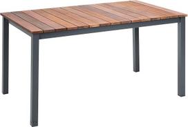 "greemotion Mackay" valgomojo stalas su reguliuojamu lygiu, medinis stalas iš eukalipto medienos, antracito/rudos spalvos sodo stalas, matmenys: Apie 150 x 74 x 90 cm.