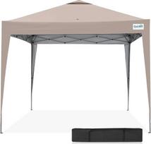 "Quictent Pop Up Gazebo" 2,5 x 2,5 m su krepšiu, sulankstoma vandeniui atspari renginių stoginė, 50+ UV apsauga, sodo palapinė vakarėliams, stovyklavimui, festivaliams ir blusų turgams - smėlio spalvos