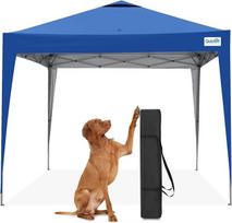 "Quictent Pop Up Gazebo" 3 x 3 m su krepšiu, sulankstoma pavėsinė, atspari vandeniui, 50+ UV spindulių apsauga, sodo palapinė, skirta vakarėliams, stovyklavimui, festivaliams ir blusų turgams - karališkai mėlyna