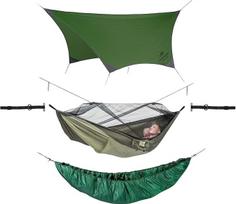 AMAZONAS Ultralengvas lauko hamakų komplektas | Hamakų komplektą sudaro: Mosquito Traveller Thermo, Traveller Tarp, T-Strap & Underquilt | Iki 200 kg | Idealiai tinka Trekker Bushcrafter nuotykių ieškotojams Wilderness Camping